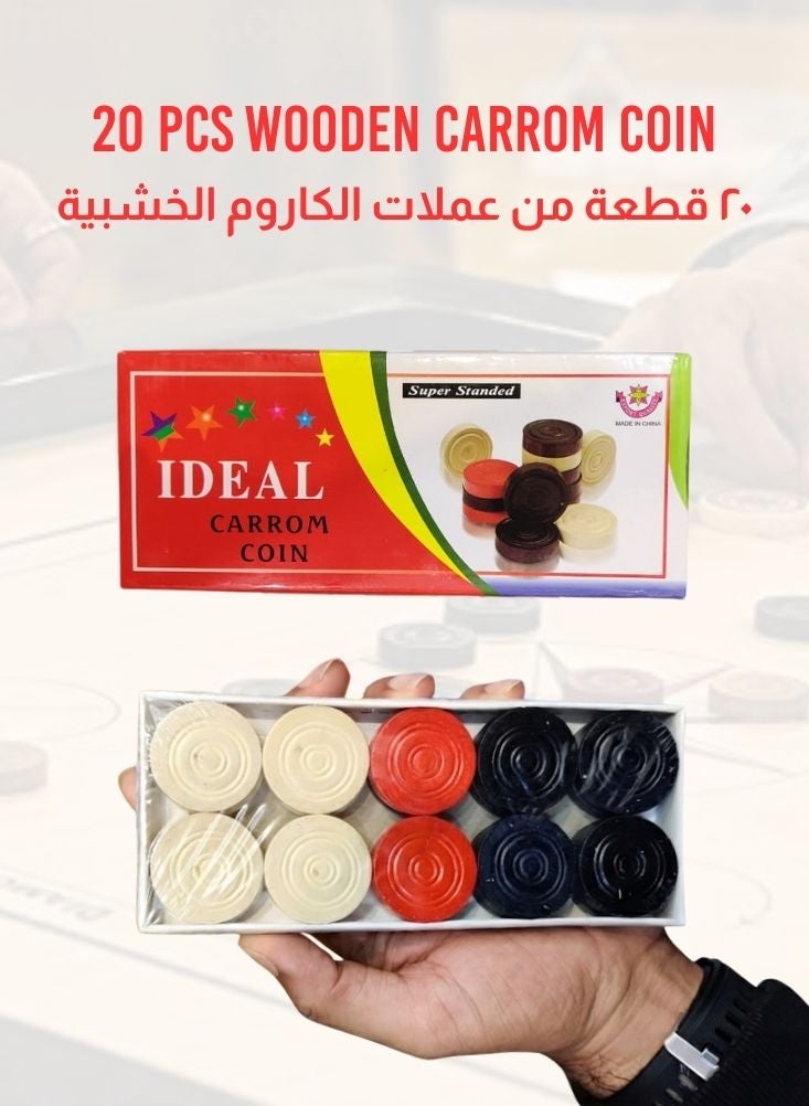 بريميم مجموعة عملات كاروم مثالية مع قرص ضرب – مجموعة ملحقات ألعاب لوحية داخلية كلاسيكية - Image 1